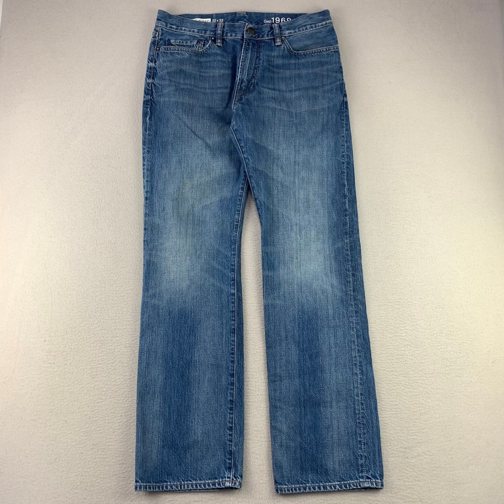 Gap 1969 Jeans Men 32x32 Blue Straight Leg Denim Vintage Y2K Faded Distressed‎